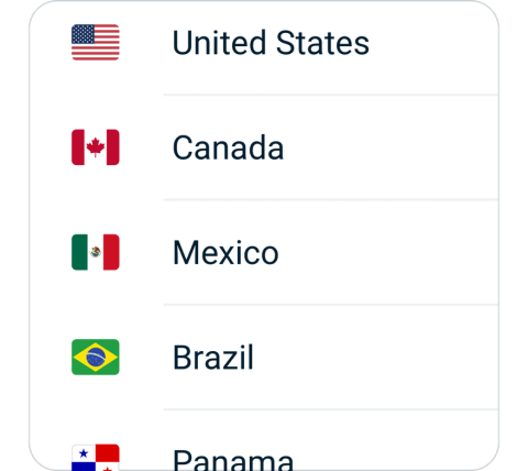 FPS connect step 2, choose VPN server location